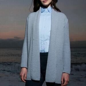 IRELANDS EYE Kilcoole Coatigan Cardigan Sweater Wool Ice Blue